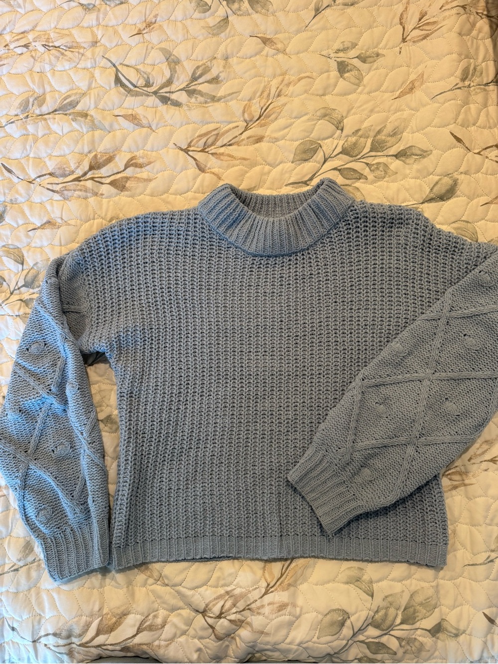 Say What? Light Blue Girls Knit Sweater